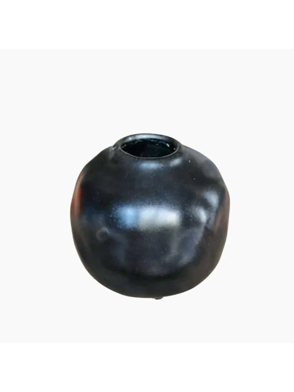 Handcrafted Black Ceramic Vase with Sculptural Organic Shape 4